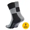 Ponožky unisex STOPPER s protiskluzem - 2 páry | Velikost: 39-42 | Šedá