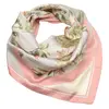 Šátek - růžový s květinovým potiskem | Růžová