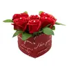 Dárkový box ve tvaru srdce z mýdlových květů - 7 červených růží