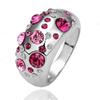 Prsten s růžovými krystaly | Velikost: 53