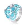 Prsten s modrou květinou | Velikost: 53 | Stříbrná