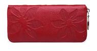 Dámská peněženka s květy červená