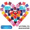 Jarní Pasante a Vitalis balíček - 46 kondomů Pasante, Vitalis a Pasante Hearts