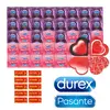 Valentýnský Durex Feel Intimate balíček - 54 kondomů Durex a Pasante + dárek 4x Pasante Hearts včetně poštovného