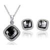 Souprava náušnic a náhrdelníku CR s černým krystalem Swarovski®Elements ohraničený bílými krystaly