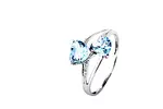 Luxusní prsten Marcus Astory - 14k bílé zlato s diamanty a topazy MA98 | Velikost: 52
