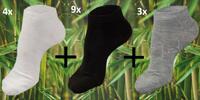 Ponožky s bambusovým vláknem MIX 1 - (9x černá, 4x bílá, 3x šedá) | Velikost: 43-46