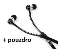 Sluchátka se zipem - černá + pouzdro