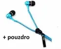 Sluchátka se zipem - modrá + pouzdro