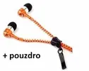 Sluchátka se zipem - oranžová + pouzdro