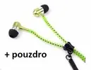 Sluchátka se zipem - zelená + pouzdro