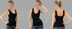 Stahující celoroční tílko se všitou push up podprsenkou | Velikost: 38-42 | Černá
