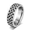 Ocelový prsten s krystaly - černo-bílý | Velikost: 52 (vnitřní průměr cca 16,5mm)