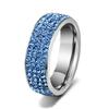 Ocelový prsten s krystaly - světle modrý | Velikost: 52 (vnitřní průměr cca 16,5mm)