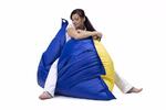 Sedací pytel Omni Bag Duo s popruhy Dark Blue-Yellow 181x141 cm