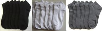 16 párů dámských ponožek - nízké | Velikost: 35/38 | (černé, bílé, šedé)