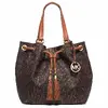 Jet Set Large Gathered Tote - Brown