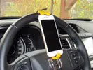 vertikální držák na volant auta, žlutý