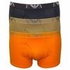 Balení 3 boxerek Emporio Armani | Velikost: S | Tmavě modrá, oranžová, khaki