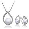 Souprava náhrdelníku a náušnic CR s perlami v kapce osázené krystaly Swarovski® Elements- BZ106