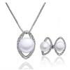 Souprava náhrdelníku a náušnic CR s perlami v oválku osázeném krystaly Swarovski® Elements- BZ103