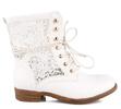 Bílé kotníkové boty s krajkou SL67522WH | Velikost: 36 | Bílá