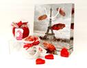 Paříž s deštníky, aromalampa bílá a červená, 6x vosk