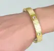 Magnetický náramek roztahovací s kameny | Zlatá