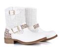 Bílé dírkované kotníčkové boty 67527WH | Velikost: 36 | Bílá