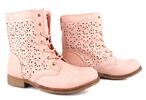 Růžové dírkované kotníčkové boty 67530PI | Velikost: 36 | Růžová