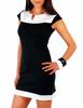 Šaty s krátkým rukávem | Velikost: S/M | Černá s bílou