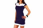 Šaty s krátkým rukávem | Velikost: S | Tmavě modrá s bílou