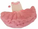 KOMPLET = tutu sukně + top s tylovými kytičkami | Velikost: (vel. C) pro věk 3-5 let | Růžová