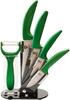 5ti dílná sada keramických nožů ve stojánku (zelené)