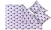 Bavlněné povlečení Violet (fialové puntíky), 200 x 220 cm + 2x 70 x 90 cm