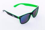 Černo-zelené brýle Kašmir Wayfarer - skla zrcadlové