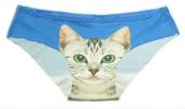 Dámské kalhotky s kočkou Intimidao | Velikost: M | Modrá