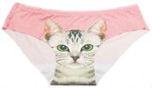 Dámské kalhotky s kočkou Intimidao | Velikost: M | Světle růžová
