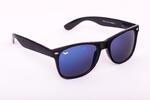 Černé brýle Kašmir Wayfarer - skla modré zrcadlové