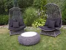 Sedací souprava z umělého ratanu Miami (Grey-Black)