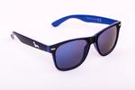Černo-tmavě modré brýle Kašmir Wayfarer - skla zrcadlové