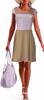 Dámské dvoubarevné šaty s krátkým rukávem | Velikost: S | Cappuccino
