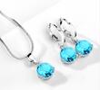 Náušnice a náhrdelník se zirkony | Světle modrá (tyrkysová)
