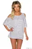 Dámsky top Italia Stripes - White-Grey | Veľkosť: UNI | Sivé pásiky