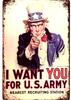 Plechová cedule I WANT YOU FOR U.S.ARMY