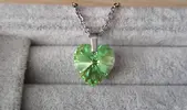 Náhrdelník Xilion Heart - Peridot AB