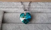 Náhrdelník Xilion Heart - Crystal Bermuda Blue