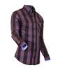 Košile Pontto fialovo-hnědá kostka (P-7014-01) | Velikost: L | Hnědá