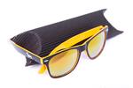 Černo-oranžové brýle Kašmir Wayfarer - skla zrcadlové