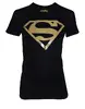 Dámské triko Superman Logo Gold + oficiální krabička | Velikost: S | Černá